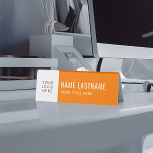 Benutzerdefiniertes Logo Orange Einfache Minimalis Tischaufsteller