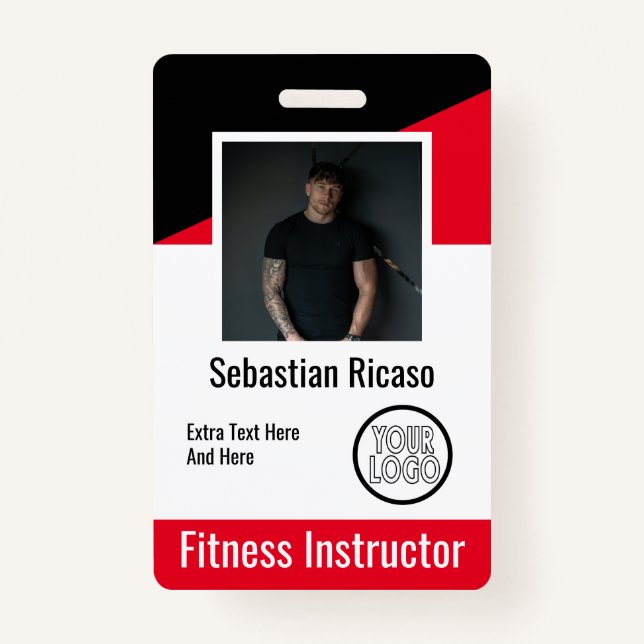 Benutzerdefiniertes Logo - Personalisiert Red Schw Ausweis (Vorderseite)
