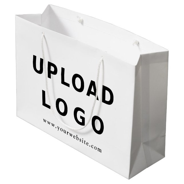 Benutzerdefiniertes Logo Personalisiertes Geschäft Große Geschenktüte (Rückseite Schrägansicht)