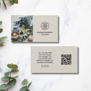 Benutzerdefiniertes Logo QR Aromatherapie Spa Prof Visitenkarte