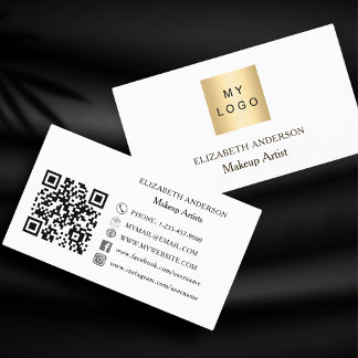 Benutzerdefiniertes Logo Qr Code Social Media Schw Visitenkarte