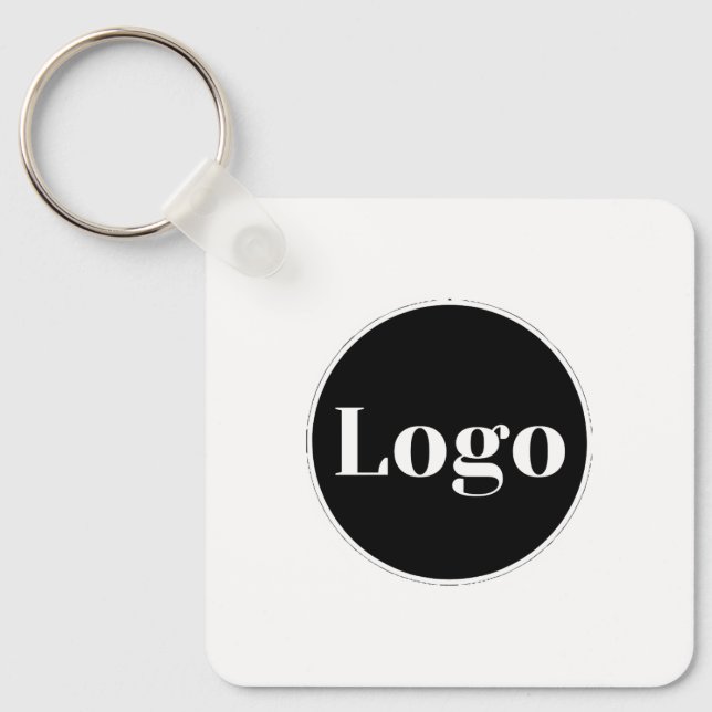 Benutzerdefiniertes Logo | Qr-Code und Text zweise Schlüsselanhänger (Vorderseite)