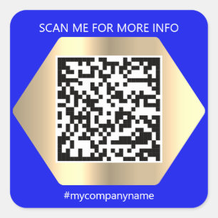 Benutzerdefiniertes Logo QR Prüfung Me Name Gold B Quadratischer Aufkleber