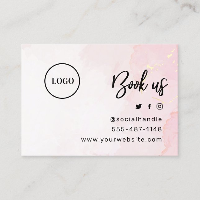 Benutzerdefiniertes Logo Rosa Gold-Botox Aftercare Visitenkarte (Vorderseite)