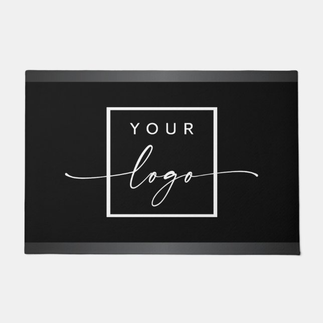 Benutzerdefiniertes Logo schwarz, dunkelgrau grenz Fußmatte (Vorderseite)