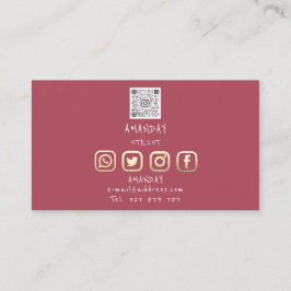 Benutzerdefiniertes Logo Social Media QR Code Gold Visitenkarte