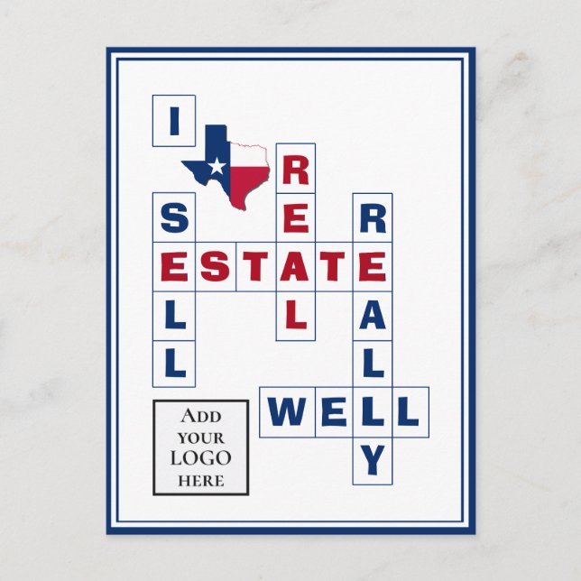Benutzerdefiniertes Logo TEXAS Real Anwesen Realto Postkarte (Vorderseite)
