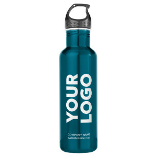 Benutzerdefiniertes Logo und Aquamarines Blau Edelstahlflasche