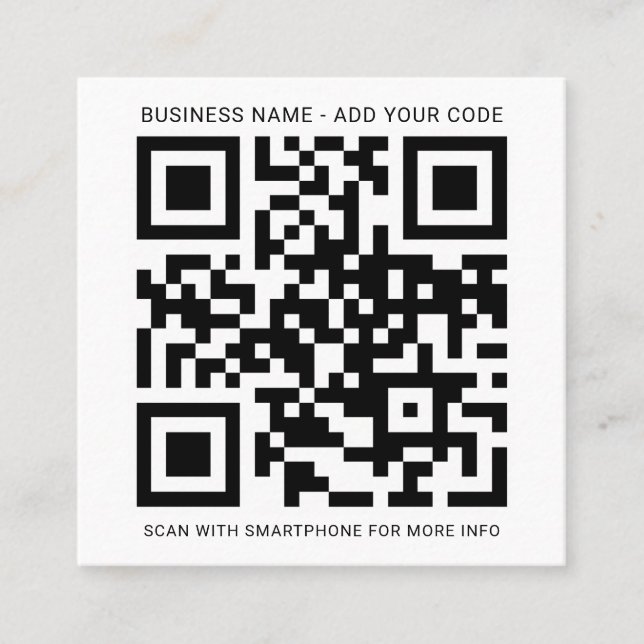 Benutzerdefiniertes Logo und QR-Code Erstellen Sie Quadratische Visitenkarte (Vorderseite)