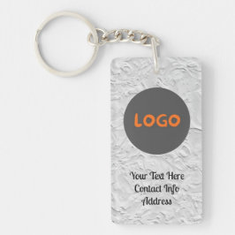 Benutzerdefiniertes Logo und QR-Code für den weiße Schlüsselanhänger