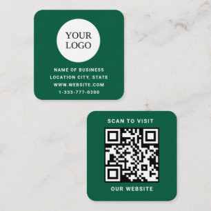 Benutzerdefiniertes Logo und QR-Code Quadratische Visitenkarte