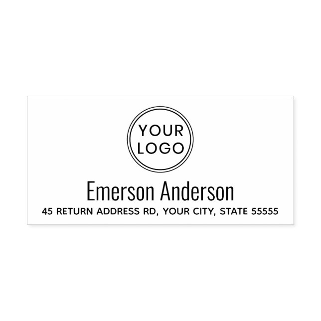 Benutzerdefiniertes Logo und Rücksendeadresse oder Permastempel (Design)