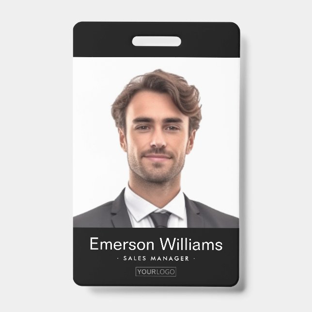 Benutzerdefiniertes Logo und schwarze Mitarbeitern Ausweis (Vorderseite)