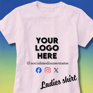 *Benutzerdefiniertes Logo und Social Media Busines T-Shirt