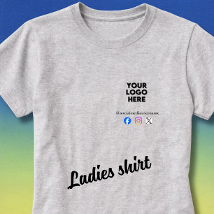 Benutzerdefiniertes Logo und Social Media Business T-Shirt