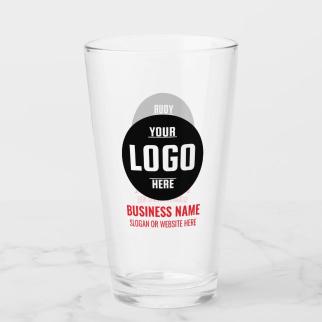 Benutzerdefiniertes Logo und Text 16oz Personalisi Glas (Vorderseite)