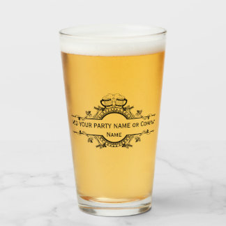Benutzerdefiniertes Logo und Text-Bierglas Glas