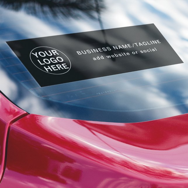 Benutzerdefiniertes Logo und Text l Werbung Schwar Fensteraufkleber (Von Creator hochgeladen)