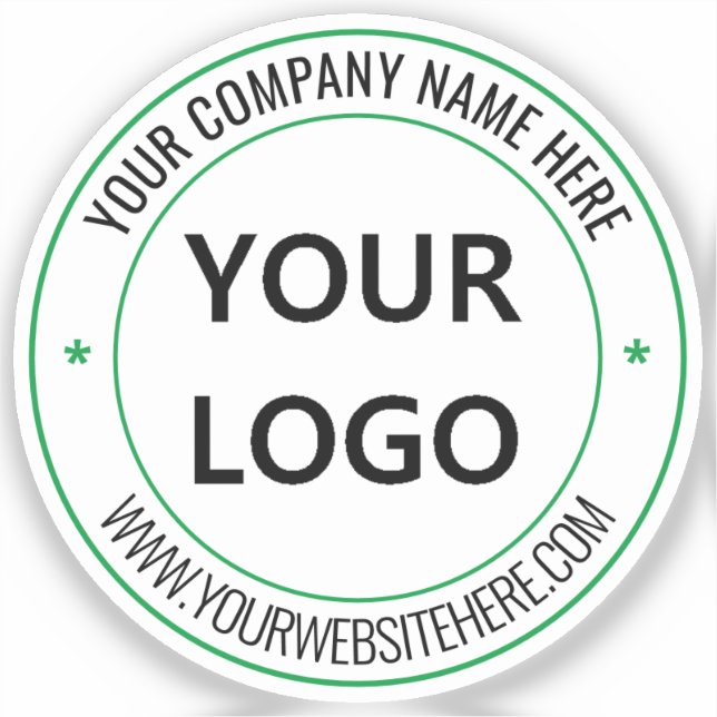 Benutzerdefiniertes Logo und Text rund um Aufklebe Aufkleber (Vorderseite)