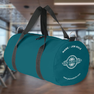 Benutzerdefiniertes Logo und Text Türkis Fitnessst Duffle Bag