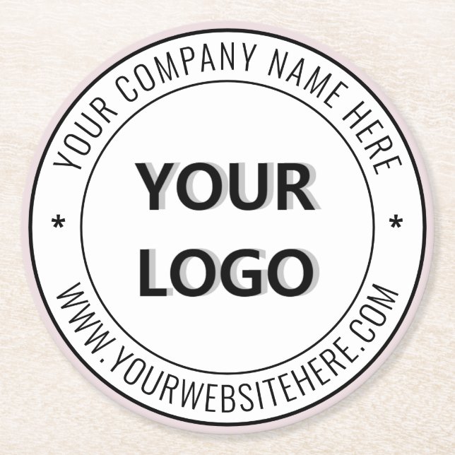 Benutzerdefiniertes Logo und Text - Werbegeschäft Runder Pappuntersetzer (Vorderseite)