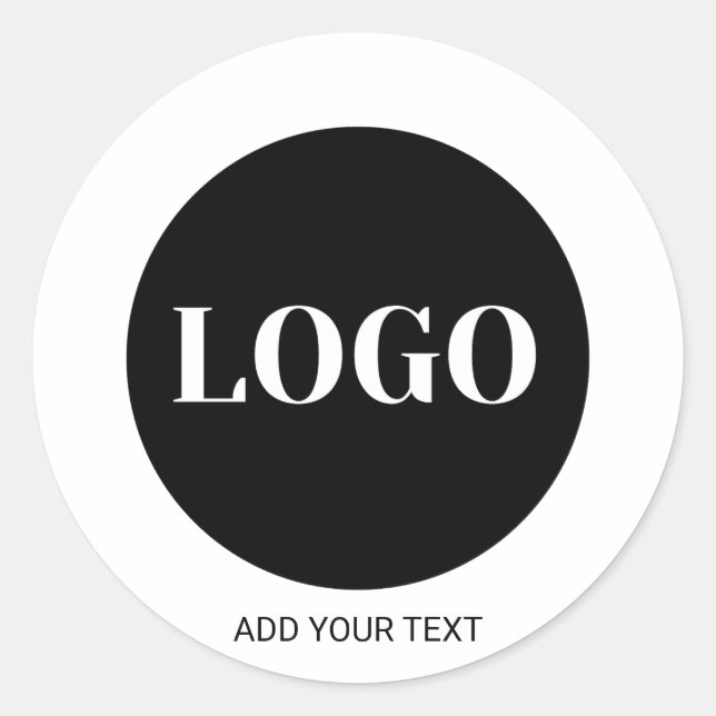 Benutzerdefiniertes Logo und Textgeschäft Runder Aufkleber (Vorderseite)
