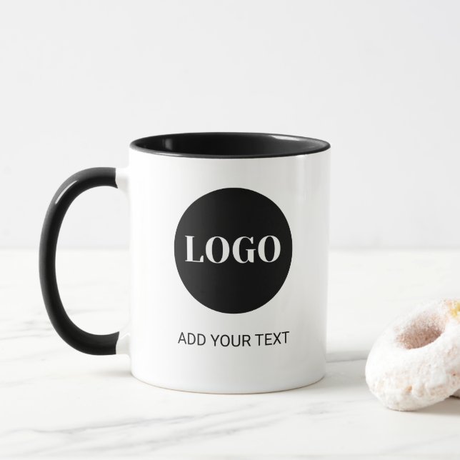 Benutzerdefiniertes Logo und Textgeschäft Tasse (Mit Donut)