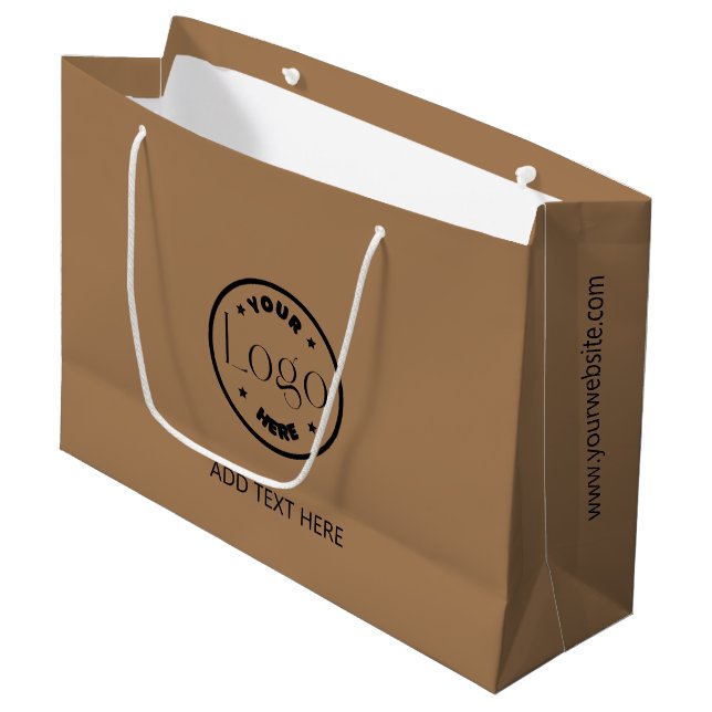 Benutzerdefiniertes Logo | Unternehmen Beruflich B Große Geschenktüte (Vorderseite Schrägansicht)