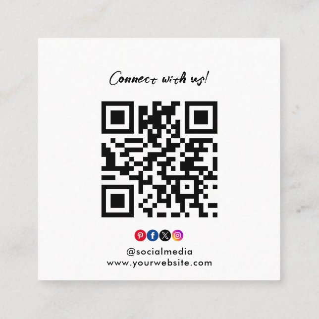 Benutzerdefiniertes Logo Verbindung mit US Square  Quadratische Visitenkarte (Rückseite)