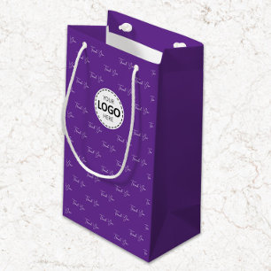 Benutzerdefiniertes Logo Vielen Dank Muster Lila Kleine Geschenktüte