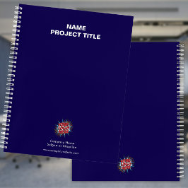 Benutzerdefiniertes Logo, Website, Name, Blau Notizbuch