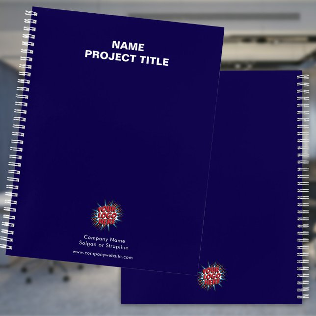 Benutzerdefiniertes Logo, Website, Name, Blau Notizbuch (Von Creator hochgeladen)