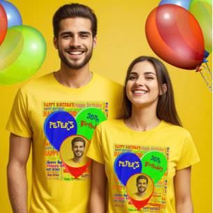Benutzerdefiniertes lustiges Foto und Name glückli T-Shirt