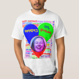 Benutzerdefiniertes lustiges Foto und Name glückli T-Shirt