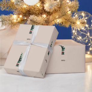 Benutzerdefiniertes Mädchen mit lieben Rentieren V Geschenkpapier