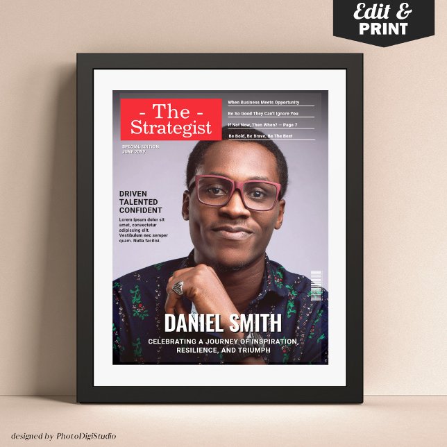 Benutzerdefiniertes Magazincover, Geschäftsgeschen Poster (Custom Magazine Cover, Business Gift Entrepreneur Poster)