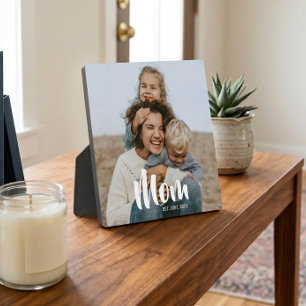 Benutzerdefiniertes Mama-Modernes-Script-Foto Fotoplatte