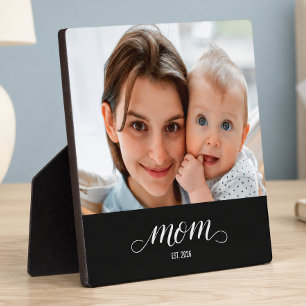 Benutzerdefiniertes Mama-Modernes-Skript-Foto Fotoplatte