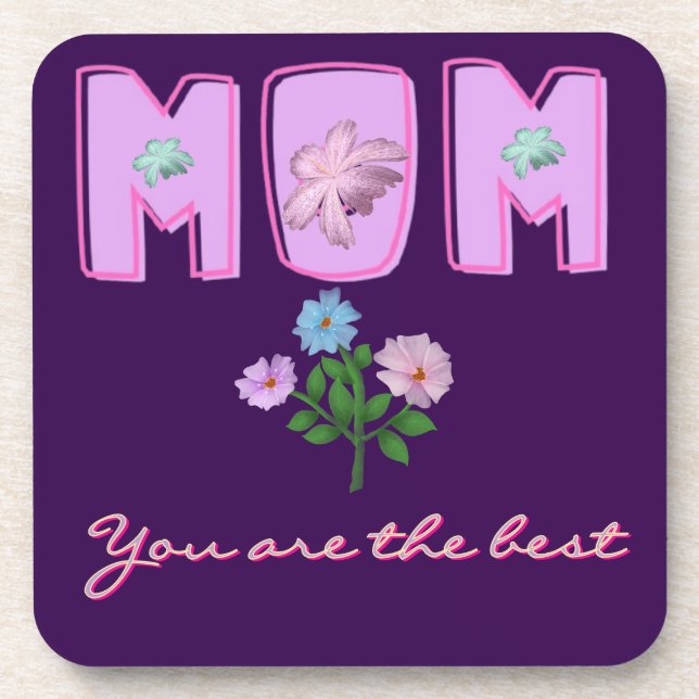 Benutzerdefiniertes Mama-Typografie-Design,  Getränkeuntersetzer (Vorderseite)