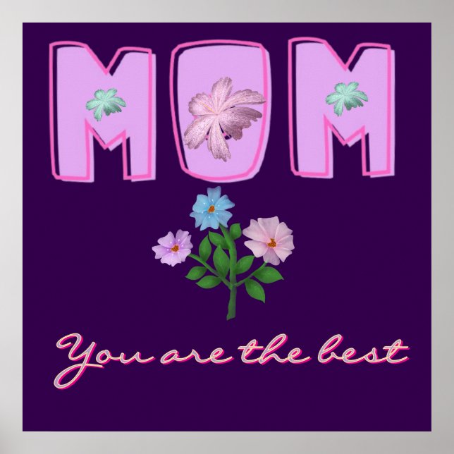 Benutzerdefiniertes Mama-Typografie-Design,  Poster (Vorne)