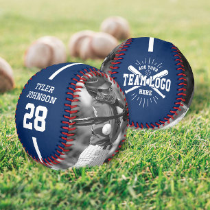 Benutzerdefiniertes Mannschaftslogo 2 Foto Blau Baseball