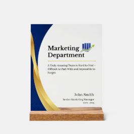 Benutzerdefiniertes Marketingabteilung-Dankeschön- Acrylschild
