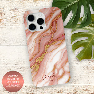Benutzerdefiniertes Mauve-Rouge-Pink-Rot-Gold-Marm iPhone 16 Pro Max Hülle
