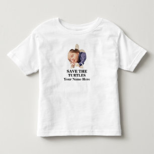 Benutzerdefiniertes Meeresschildkröten-Foto rette  Kleinkind T-shirt
