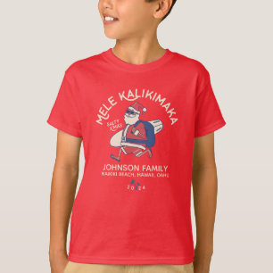 Benutzerdefiniertes Mele Kalikimaka Santa Hawaiian T-Shirt