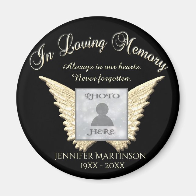 Benutzerdefiniertes Memorial | Angel Wings Foto hi Magnet (Vorne)