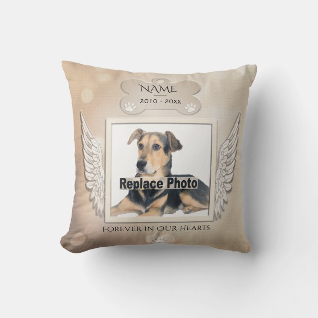 Benutzerdefiniertes Memorial für einen Hund Kissen (Vorderseite)