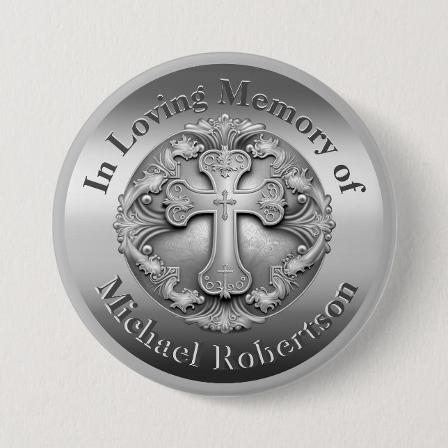 Benutzerdefiniertes Memorial mit Cross Button (Vorderseite)