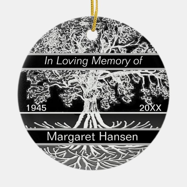 Benutzerdefiniertes Memorial | Tree of Life Kerami Keramik Ornament (Vorne)