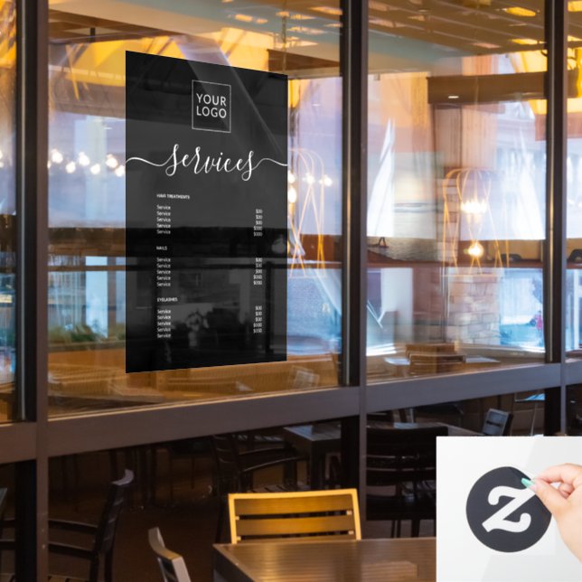 Benutzerdefiniertes Menü für das moderne Black Wel Fensteraufkleber (Restaurantfenster)